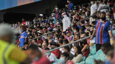 BA - Salvador - 07/11/2021 - BRASILEIRO 2021, BAHIA X SAO PAULO - Torcida durante partida entre Bahia e Sao Paulo no estadio Arena Fonte Nova pelo campeonato Brasileiro A 2021. Foto: Jhony Pinho/AGIF