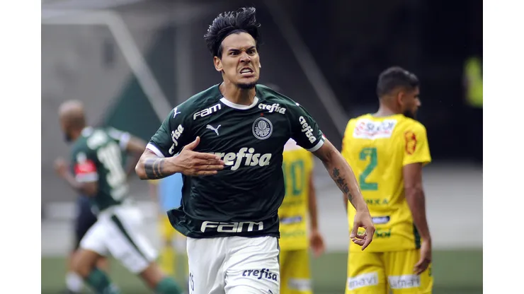 Foto: Alan Morici/AGIF / SP - Sao Paulo - 16/02/2020 - Paulista 2020, Palmeiras x Mirassol - jogador Gustavo Gomes do Palmeiras comemora seu gol durante partida contra o Mirassol no estadio Arena Allianz Parque pelo campeonato Paulista 2020