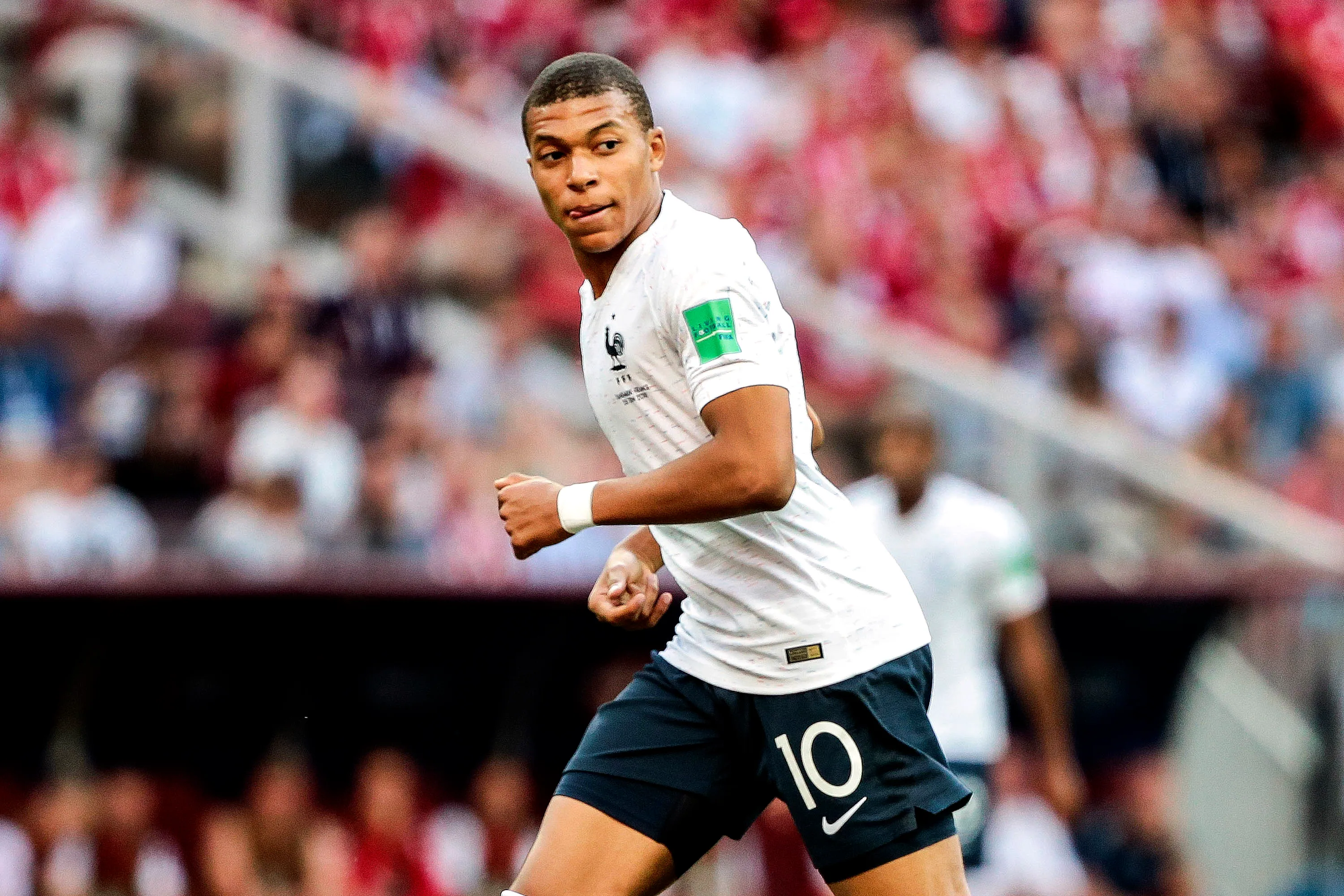 Moscou – 26/06/2018 – Copa do Mundo 2018 – Dinamarca X Franca – Mbappe do Franca durante partida contra o Dinamarca no estadio Lujniki pelo campeonato Copa do Mundo 2018. Foto: Ale Cabral/AGIF
