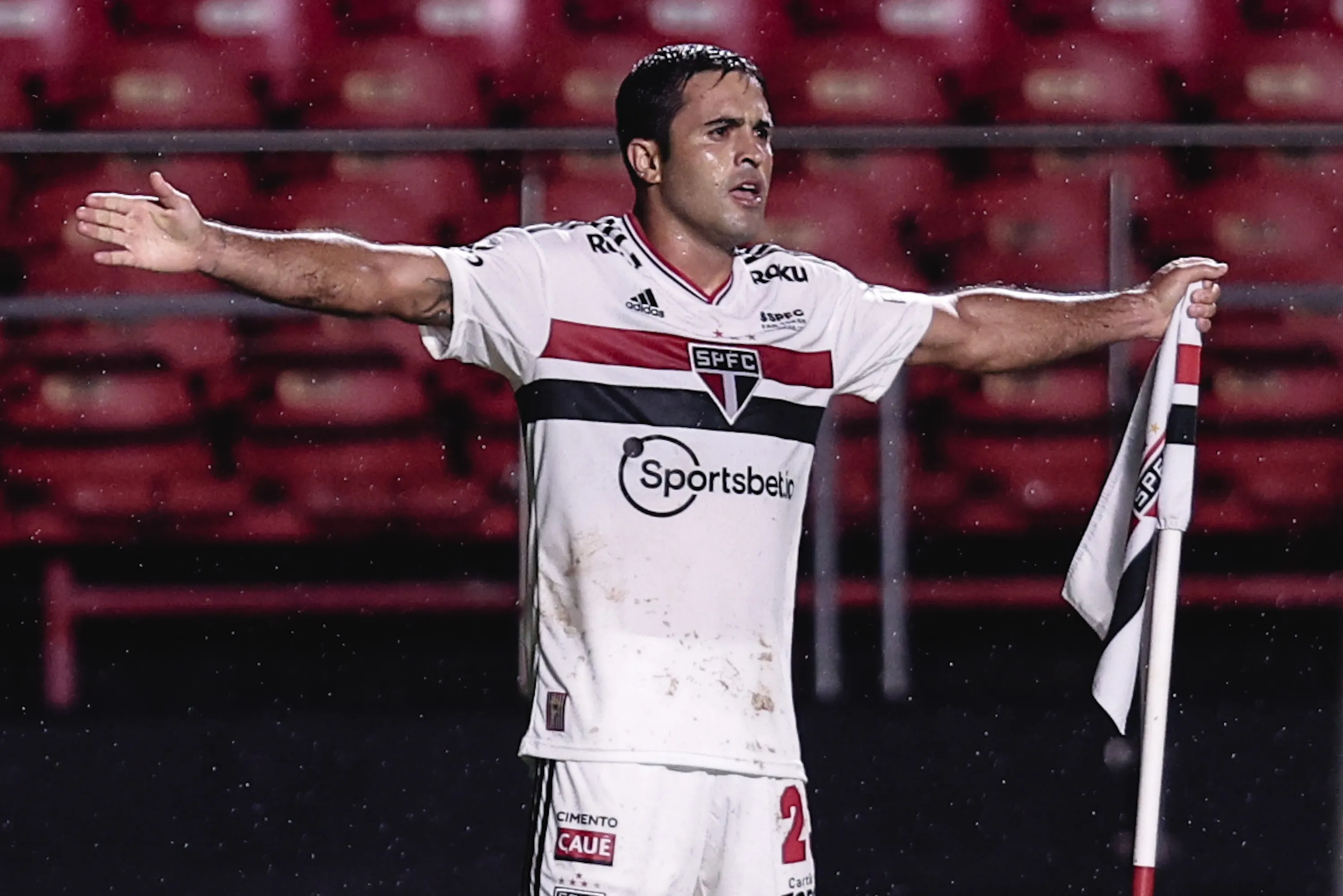 SP – Sao Paulo – 16/03/2022 – COPA DO BRASIL 2022, SAO PAULO X MANAUS – Eder jogador do Sao Paulo comemora seu gol durante partida contra o Manaus no estadio Morumbi pelo campeonato Copa do Brasil 2022. Foto: Ettore Chiereguini/AGIF