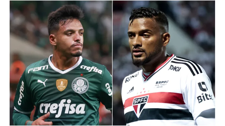 Fotos: (Marcello Zambrana/AGIF/Marcello Zambrana/AGIF) - Gabriel Menino, do Palmeiras, e Reinaldo, do São Paulo, protagonizaram uma cena pra lá de curiosa no último Choque-Rei válido pelo Brasileirão