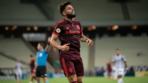 CE – Fortaleza – 06/10/2021 – BRASILEIRO A 2021, CEARA X INTERNACIONAL – Yuri Alberto jogador do Internacional lamenta chance perdida durante partida contra o Ceara no estadio Arena Castelao pelo campeonato Brasileiro A 2021. Foto: Kely Pereira/AGIF
