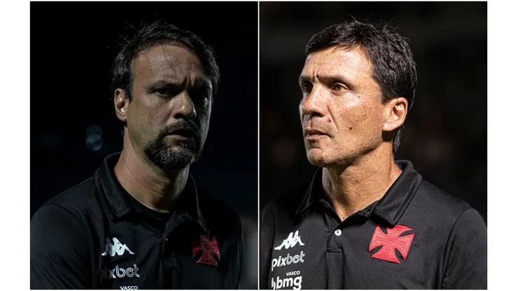 Fotos: (Thiago Ribeiro/AGIF/Jorge Rodrigues/AGIF) - Maurício Souza tem sido criticado pela torcida, e Quintero 'resgatou' Zé Ricardo para defender o atual técnico do Vasco