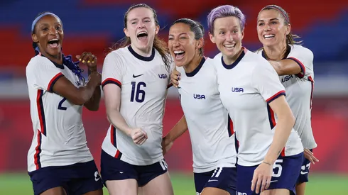 Laurence Griffiths/ Getty Images – Jogadoras da seleção dos Estados Unidos