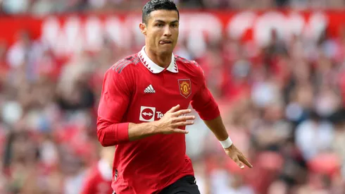 MANCHESTER, ENGLAND – JULY 31: Christiano Ronaldo of Manchester United during the Pre-Season Friendly match between Manchester United and Rayo Vallecano at Old Trafford on July 31, 2022 in Manchester, England. (Photo by Jan Kruger/Getty Images)