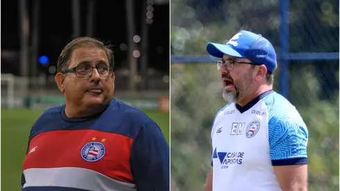 Foto: (Jhony Pinho/AGIF/Felipe Oliveira/EC Bahia) – Guto Ferreira e Enderson Moreira comandaram o Bahia nesta Série B até aqui
