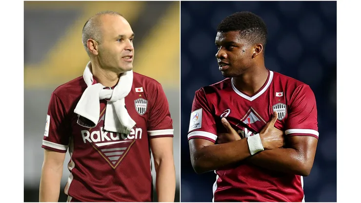 Fotos: (Masashi Hara/Getty Images/Pakawich Damrongkiattisak/Getty Images) - Iniesta e Lincoln atuaram juntos no Vissel Kobe, do Japão, antes do atacante ser emprestado ao Cruzeiro
