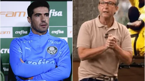 Fotos: (Ettore Chiereguini/AGIF/Reprodução/TV Bandeirantes) – Abel Ferreira voltou a criticar a arbitragem, mas Neto não gostou do discurso adotado pelo técnico do Palmeiras