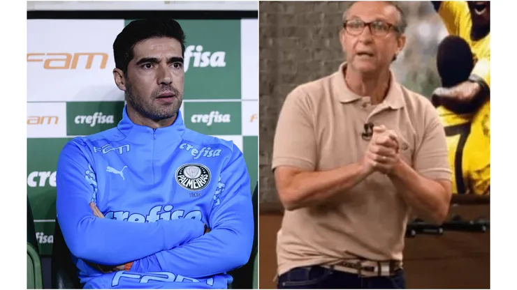 Fotos: (Ettore Chiereguini/AGIF/Reprodução/TV Bandeirantes) - Abel Ferreira voltou a criticar a arbitragem, mas Neto não gostou do discurso adotado pelo técnico do Palmeiras