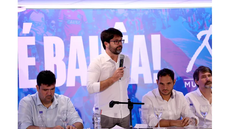 Foto: (Felipe Oliveira/EC Bahia) - Guilherme Bellintani, presidente do Bahia, falou sobre a proposta do Grupo City para adquirir 90% das ações da SAF