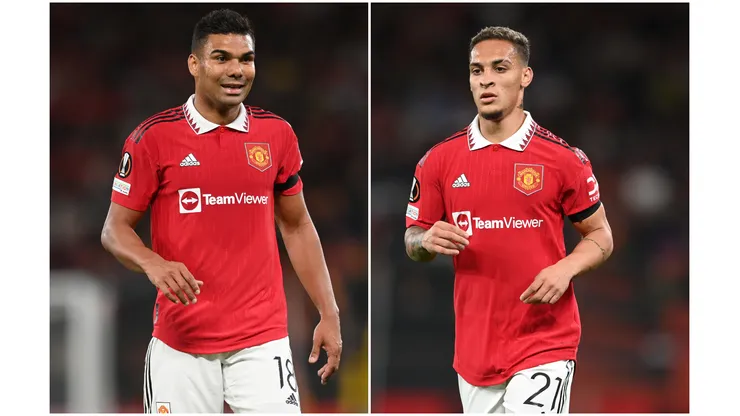 Fotos: (Michael Regan/Getty Images) - Casemiro e Antony, do Manchester United, da Inglaterra, ajudaram o São Paulo a apresentar superávit até agosto de 2022