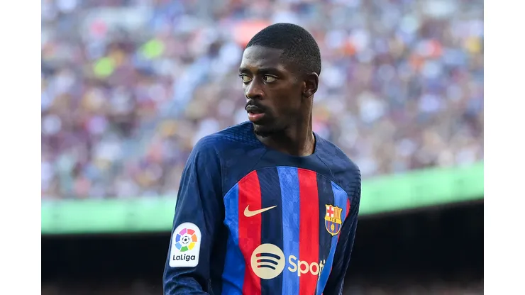 David Ramos/ Getty Images- Ousmane Dembélé, atacante do Barcelona