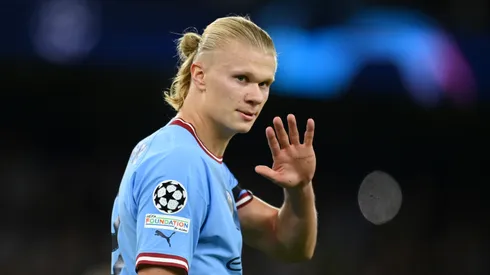Michael Regan/Getty Images- Erling Haaland, atacante do Manchester City