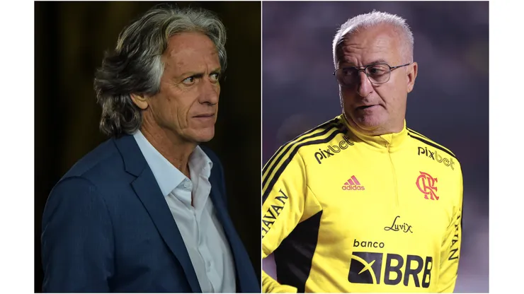 Fotos: (Thiago Ribeiro/AGIF/Ettore Chiereguini/AGIF) - Jorge Jesus foi campeão da Libertadores com o Flamengo em 2019, e Dorival Júnior espera levantar a taça em 2022