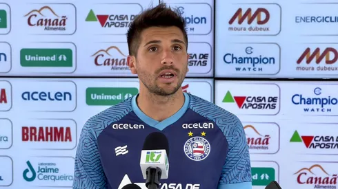 Foto: (Twitter Oficial Bahia/Divulgação) – Lucas Mugni concedeu entrevista coletiva no Bahia nesta quarta (19)