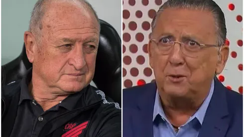 Fotos: (Robson Mafra/AGIF/Reprodução/SporTV) – Felipão, técnico do Athletico, decidiu não participar de um documentário sobre a vida de Galvão Bueno