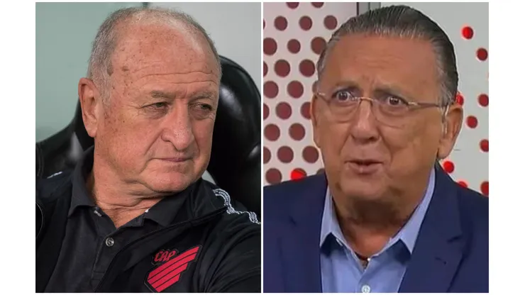 Fotos: (Robson Mafra/AGIF/Reprodução/SporTV) - Felipão, técnico do Athletico, decidiu não participar de um documentário sobre a vida de Galvão Bueno
