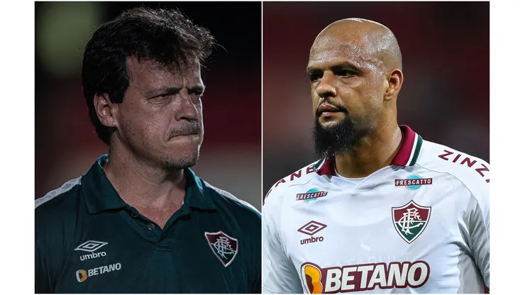 Fotos: (Heber Gomes/AGIF/Pedro H. Tesch/AGIF) - Fernando Diniz foi criticado por parte da torcida do Fluminense após escalar Felipe Melo como zagueiro nesta quarta (5)