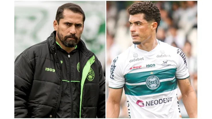 Fotos: (Robson Mafra/AGIF/Gabriel Machado/AGIF) Morínigo foi criticado por Egídio pela falta de intensidade nos treinos do Coritiba