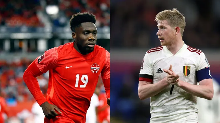 Foto Davies: Photo by Vaughn Ridley/Getty Images/ Foto Kevin De Bruyne: Photo by Catherine Ivill/Getty Images - Canadá e Bélgica se preparam para estreia na Copa
