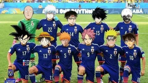 Foto: Reprodução Twitter/ TrollFootball – Memes de animes em jogo do Japão repercutem na web