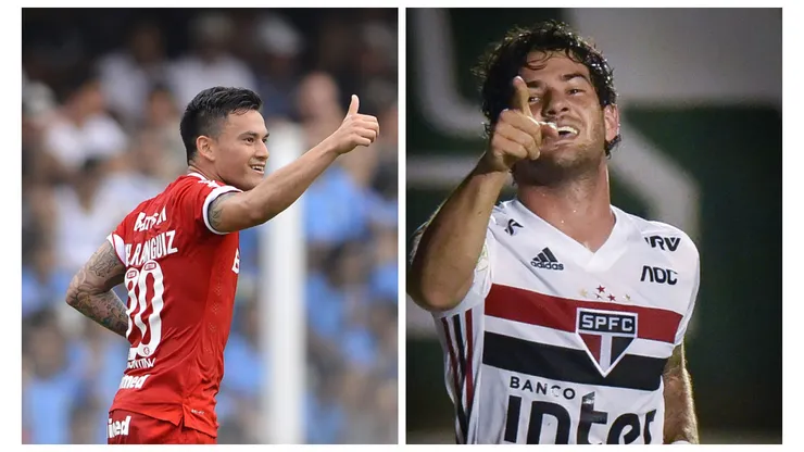 Montagem (Foto: Mauro Horita/AGIF e Foto: Andre Borges/AGIF) - Aránguiz e Pato já passaram pelo Beira-Rio.