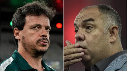 Fotos: (Thiago Ribeiro/AGIF) – Fernando Diniz se encontrou com Marcos Braz, do Flamengo, e preocupou a torcida do Fluminense