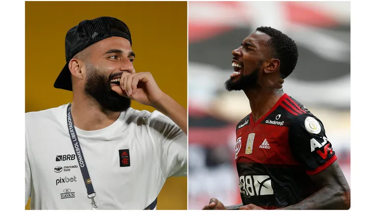 Fotos: (Buda Mendes/Getty Images/ Wagner Meier/Getty Images) - Thiago Maia 'incendiou' a torcida do Flamengo na web após a notícia da negociação com Gerson, do Olympique de Marselha