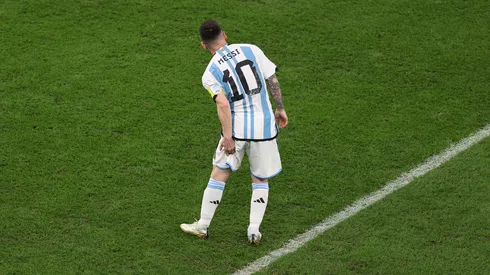 Photo by Julian Finney/Getty Images – Messi sentiu dores na posterior da coxa durante a vitória sobre a Croácia
