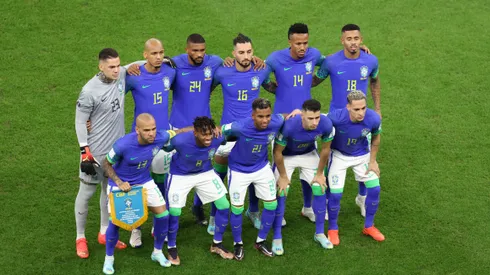 Tim Nwachukwu/ Getty Images- Seleção Brasileira durante o duelo contra Camarões