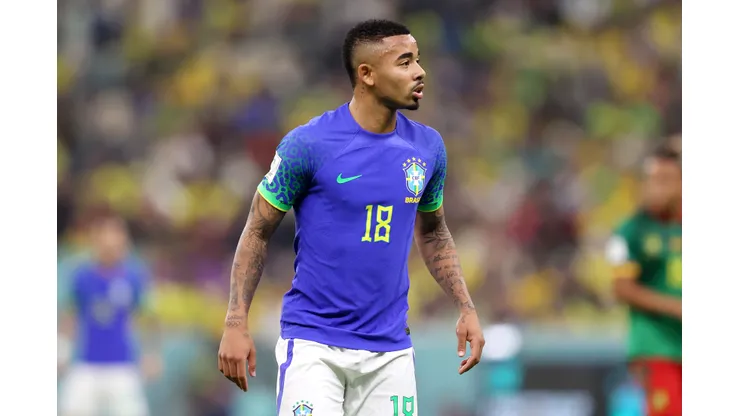 Julian Finney/Getty Images- Gabriel Jesus, atacante da Seleção Brasileira