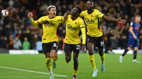 Justin Setterfield/ Getty Images- Matheus Martins em sua estreia pelo Watford