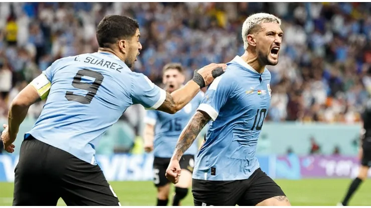 Foto: Seleção Uruguaia/ Reprodução: Suárez e Arrascaeta