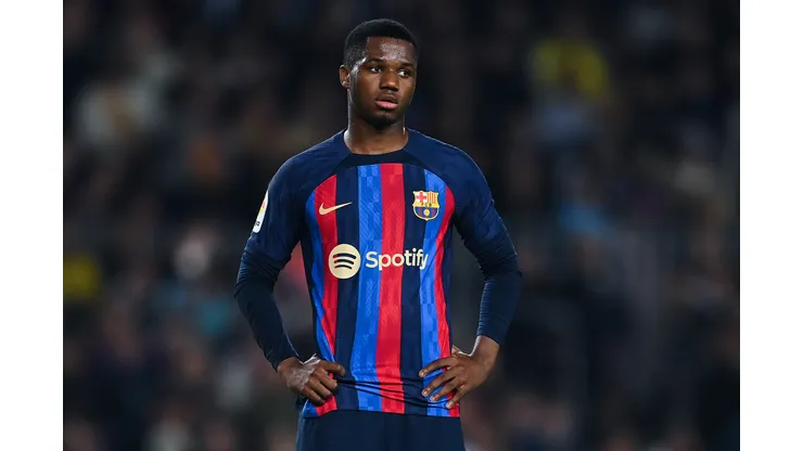 David Ramos/Getty Images- Ansu Fati, atacante do Barcelona