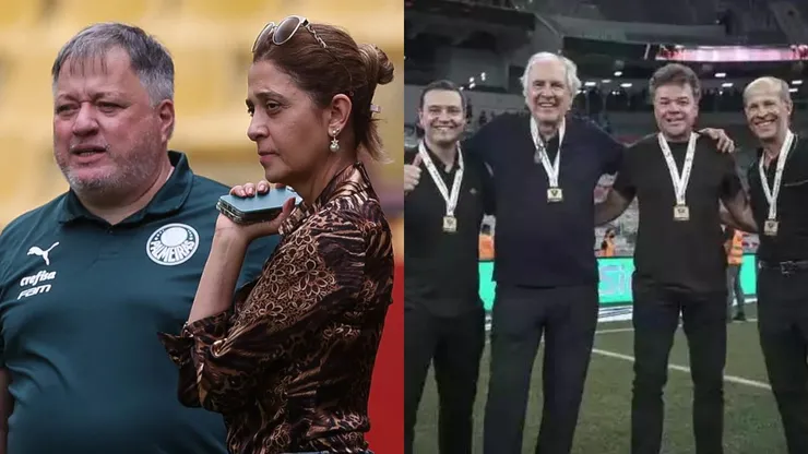 Foto Esq.: Flickr Oficial SE Palmeiras/Cesar Greco e Foto Dir.: Flickr Oficial Atlético-MG/Pedro Souza - Leila Pereira e 4Rs