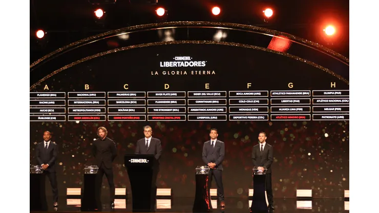 Christian Alvarenga/Getty Images- Sorteio da fase de grupos da Libertadores 2023