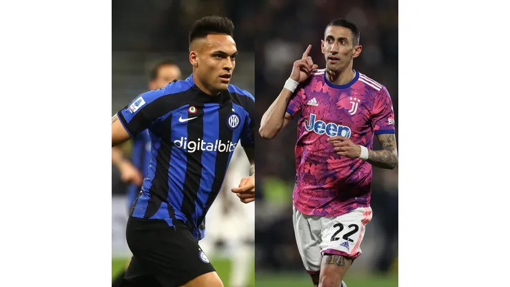 Marco Luzzani/Francesco Scaccianoce/ Getty Images- Lautaro Martinez (Inter) e Di Maria (Juventus)