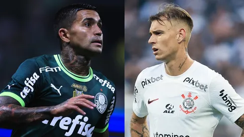 Ettore Chiereguini/Marcello Zambrana/AGIF- Dudu (Palmeiras) e Rogér Guedes (Corinthians)