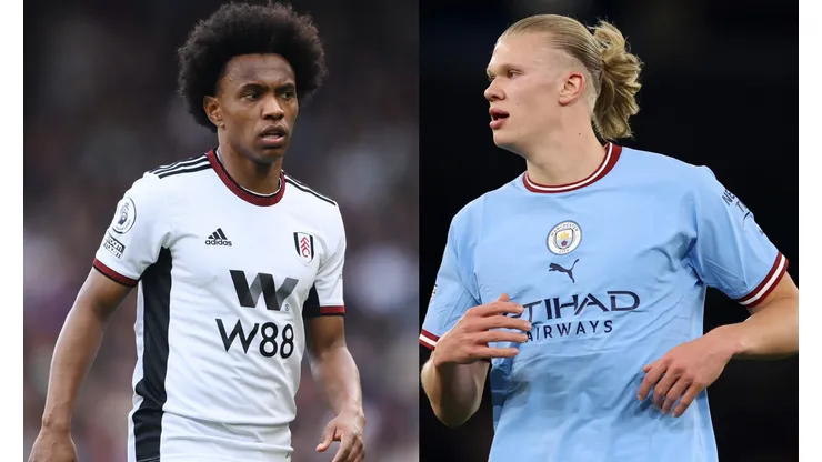 Alex Davidson /Catherine Ivill/ Getty Images- Willian (Fulham) e Erling Haaland (Manchester City)
