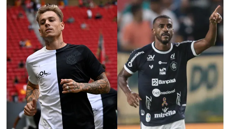 Mateus Bonomi/Fernando Torres/AGIF- Róger Guedes (Corinthians) e Muriqui (Remo).