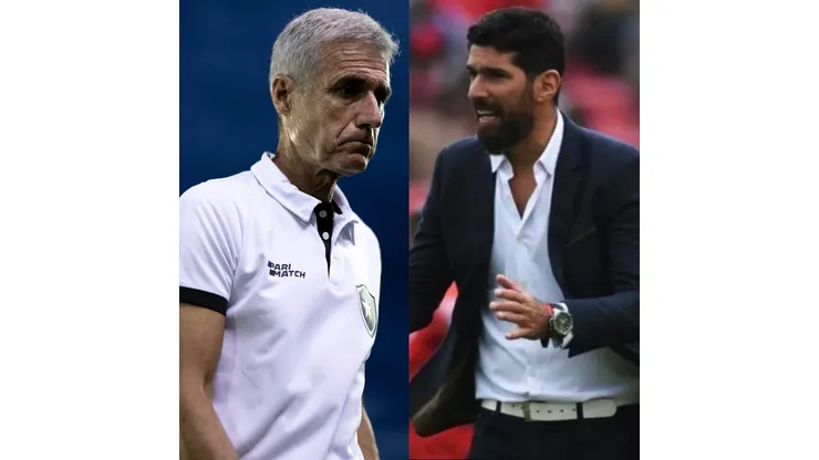 Reprodução/ Internet/AGIF- Luís Castro (Botafogo) e Sebastían Abreu ( César Vallejo).