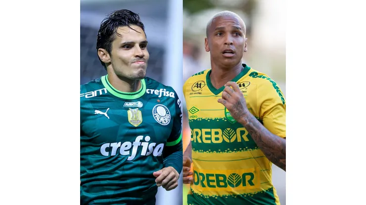 Marcello Zambrana/Gil Gomes/AGIF- Deyverson (Cuiabá) e Raphael Veiga (Palmeiras)