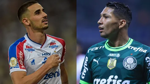Thiago Ribeiro/Marcello Zambrana/AGIF- Thiago Galhardo (Fortaleza) e Rony (Palmeiras).