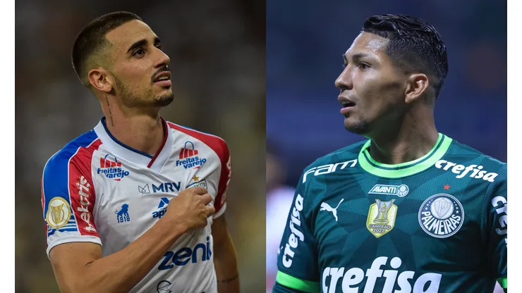 Thiago Ribeiro/Marcello Zambrana/AGIF- Thiago Galhardo (Fortaleza) e Rony (Palmeiras).