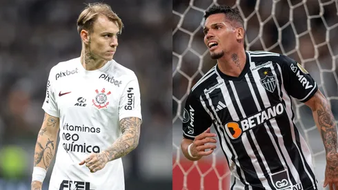 Gilson Junio/Alessandra Torres/AGIF- Róger Guedes (Corinthians) e Paulinho (Atlético-MG).