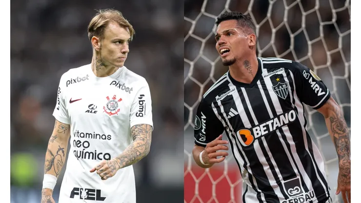 Gilson Junio/Alessandra Torres/AGIF- Róger Guedes (Corinthians) e Paulinho (Atlético-MG).