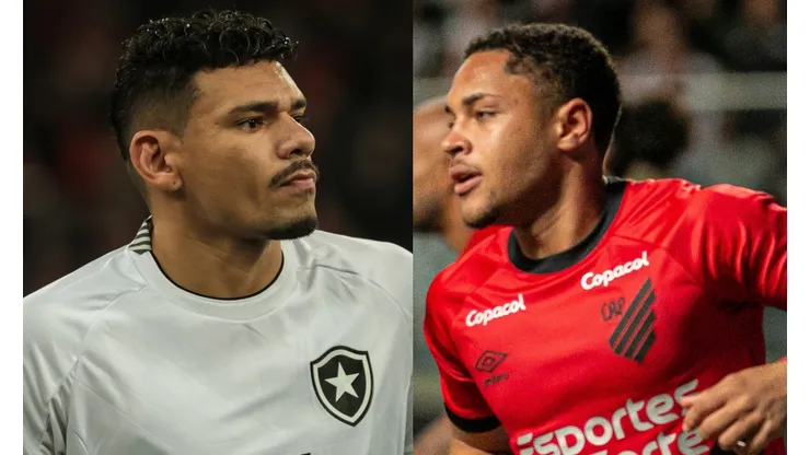 Robson Mafra/Fernando Moreno/AGIF- Tiquinho Soares (Botafogo) e Vítor Roque (Athletico).