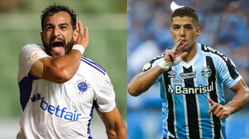 Gilson Junio/Pedro H. Tesch/AGIF- Henrique Dourado (Cruzeiro) e Luis Suárez (Grêmio).