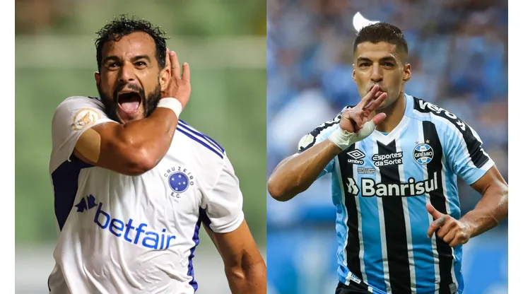 Gilson Junio/Pedro H. Tesch/AGIF- Henrique Dourado (Cruzeiro) e Luis Suárez (Grêmio).
