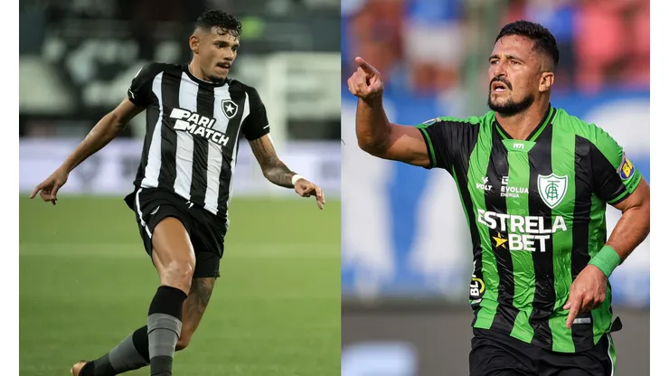 Jorge Rodrigues/Gilson Junio/AGIF- Tiquinho Soares (Botafogo) e Aloisio (América-MG).